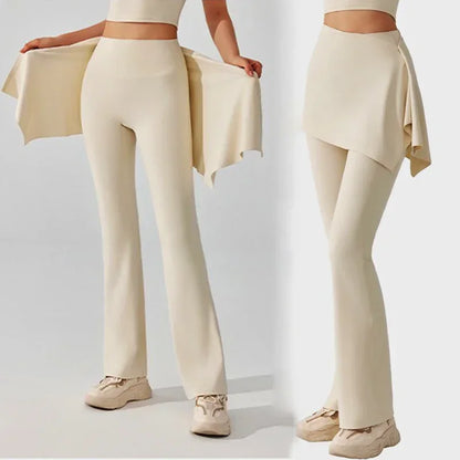 Aiithuug  Yoga Pants Cream-feel Bell Bottom 5A Antibacterial Sports Leggings Soft Stretchy Yoga Pant Flared Gym Pants Bell-bottom