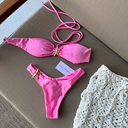 Micro Bikini Women Swimsuit Push Up Swimwear Bikini Set Brazilian Biquini Female Swimming Suit Starfish Beachwear