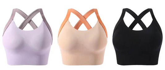 Yoga Bra Crisscross Back Gym Bra Fitness Workout Bras Golf Bras Bounce Control Sports Tops Elastic Golf Crops Gym Tops