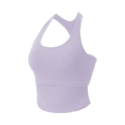 Yoga Crop Tops Racer Back Gym Bras Waist Slim Strap Fitness Vest Gym Crops Sports Tops Active Wear Golf Top