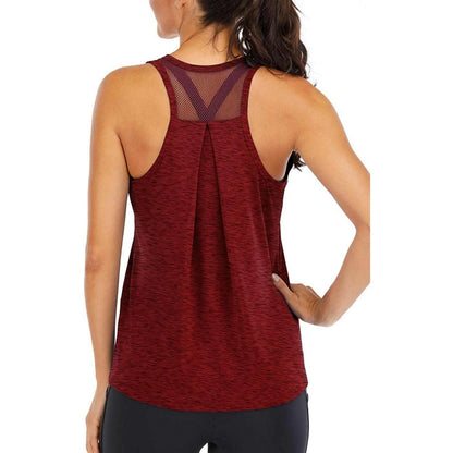 Summer Quick-dry Yoga Fitness Tank Top For Women Solid Color Soft Breathable Racerback Sleeveless Loose Fit Casual Sports Vest