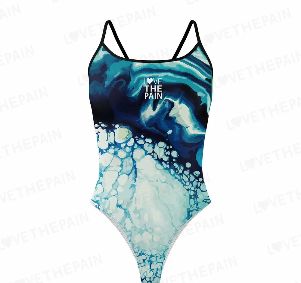 One Piece Swimsuit Women Thin straps Swimsuit Training Swimwear Backless Bathing Suit Beachwear Swim Wear Monokini