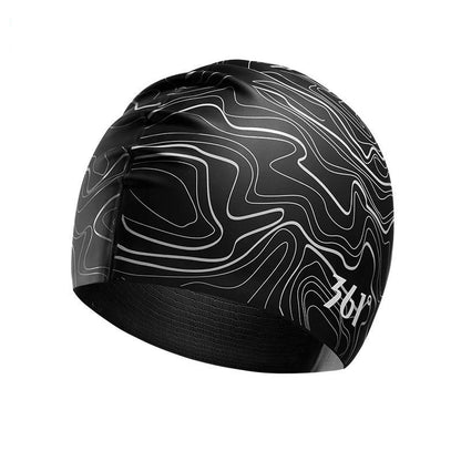 Brand Women Men Silicone Swimming Cap Stripe Printed Water Caps Bathing Hat Swim Pool Accessories for Adults