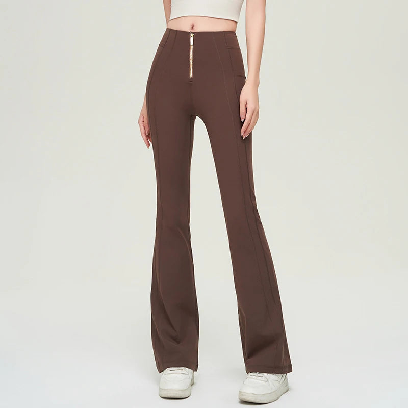 Bell Bottoms Yoga Pants Front Zip Bootcut Yoga Leggings Gym Pant Butt Lifting Yoga Legging Flare Leggings Zipper
