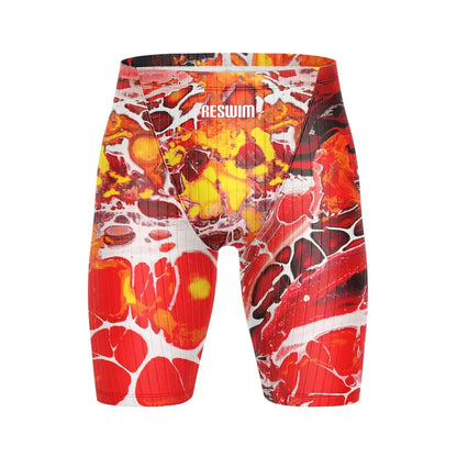 Men's Swim Jammer Swimsuit Racing Shorts Athletic Training Swimwear Swimming Trunks Beach Tights Shorts Lycra Bathing Suit