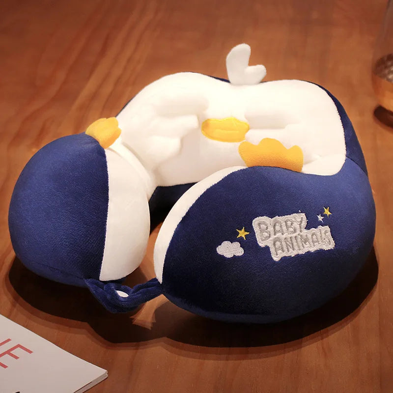 Travel Neck Pillow Cartoon Travel Neck Cushion U-Shaped Travel Pillow Portable Airplanes Pillow for Kids Gift