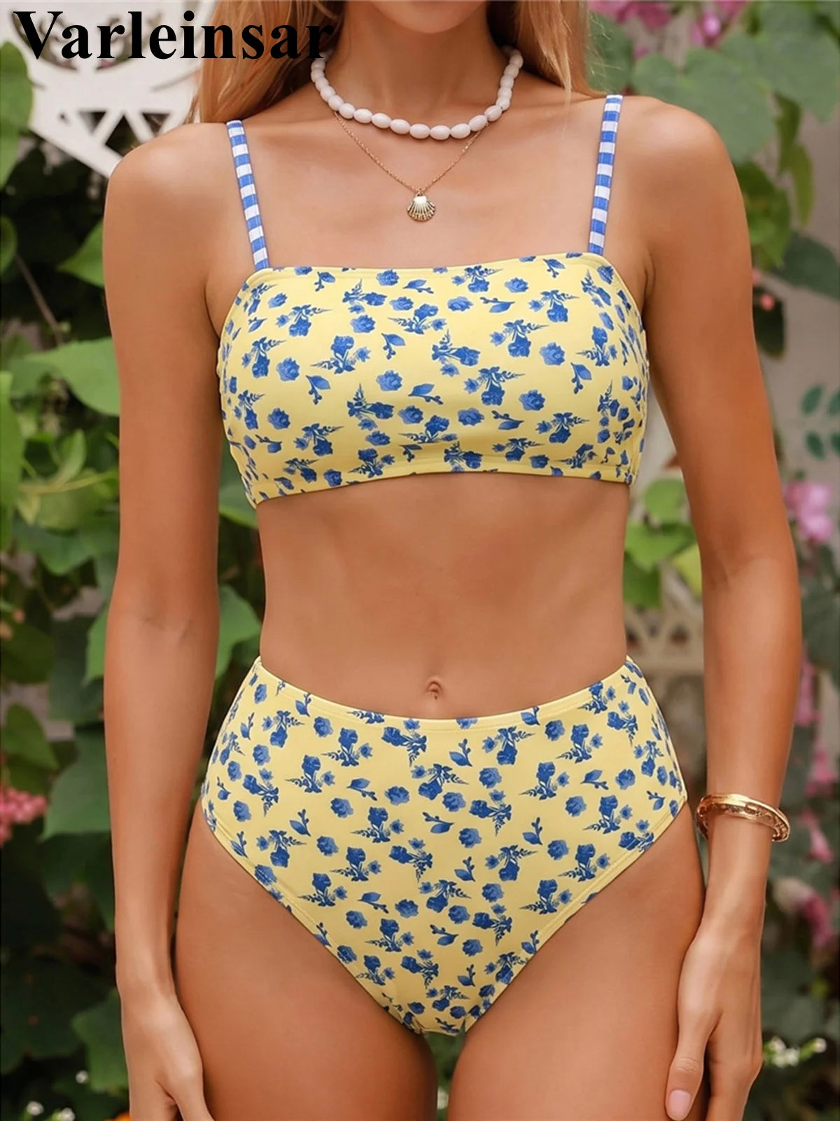 S - XL 2026 Flower Printed High Waist Bikini Female Swimsuit Women Swimwear Two-pieces Bikini set Bather Bathing Suit Swim