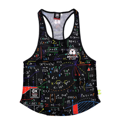 MK Muscle Strength Line Letter Training Sports Running Gym Muscle Strength Leisure Running Half Sleeves Racerback