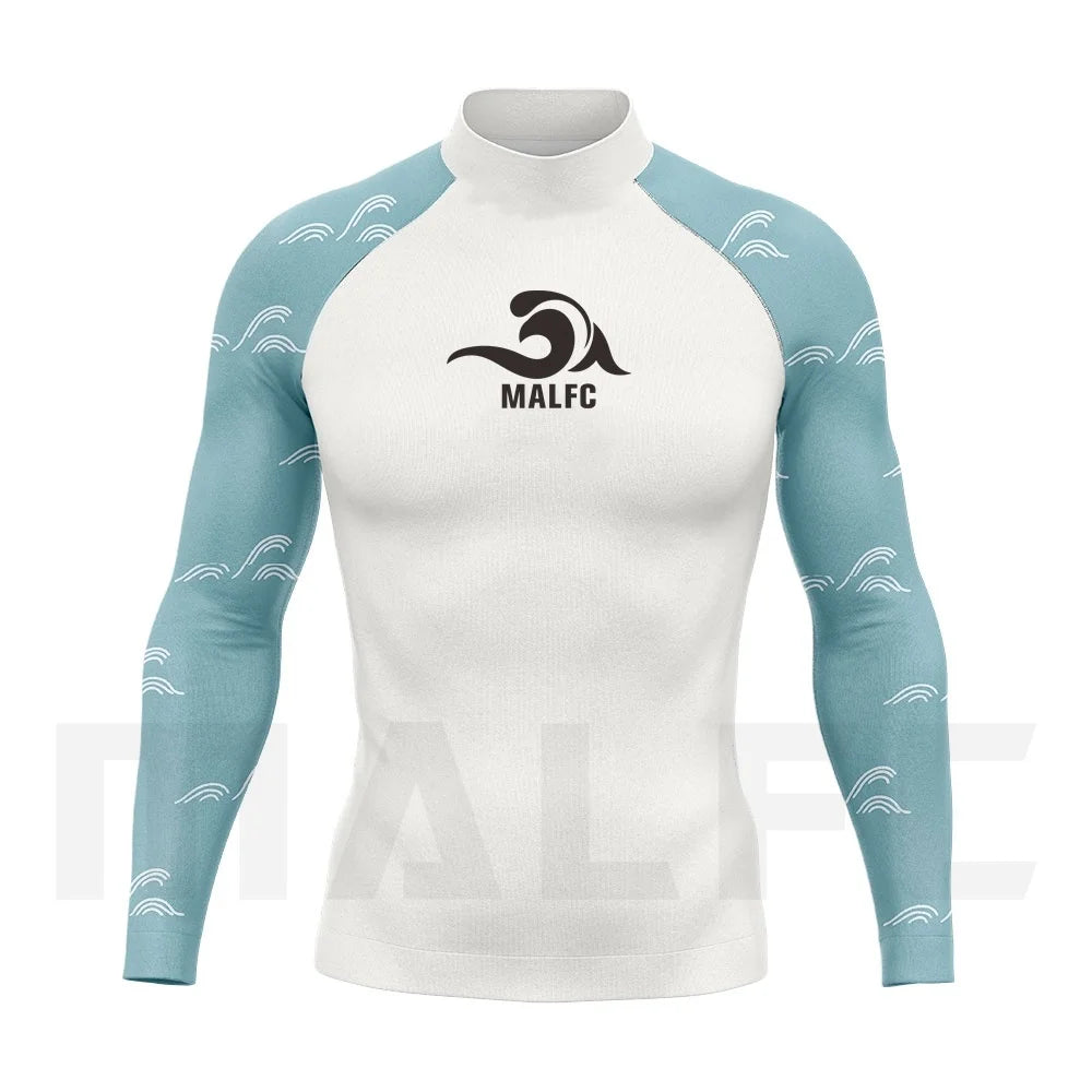 MALFC Rash guard for men Surfing Clothes Swimsuit Surf Wear UPF 50 Water Sport Long Sleeve T-shirt Swimwear