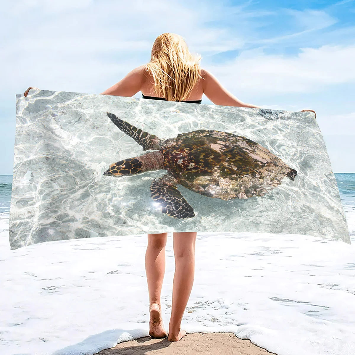 Adults Oversized Beach Towels Sand Free Sea Turtle Beach Towels Quick Dry Large Bath Towels Microfiber Lightweight Travel Towel