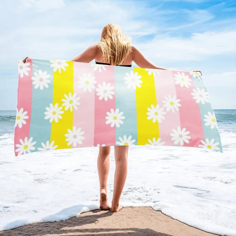 Microfiber Blanket Quick Drying Beach Towels Oversized Printing Towel Super Absorbent Pool Towel Blanket Boho Absorbent Towel