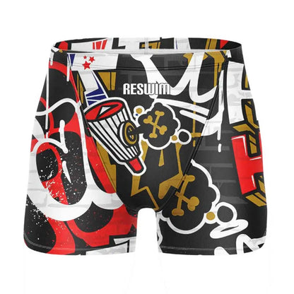 Swim Boxers Summer Men's Swimm Shorts Jammer Swimsuit Short Chlorine Resistant Swimwear Swimming Trunks Beach Tights Gym Surfing Pants