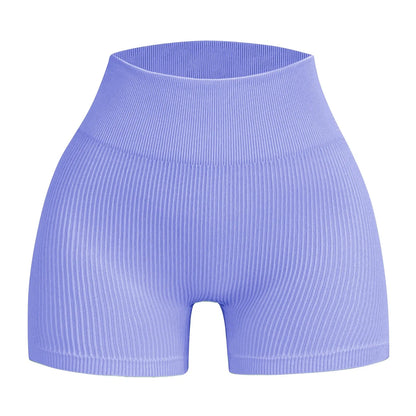 Women's High Waist Ribbed Seamless Yoga Shorts Squat Proof Hip Lifting Fitness Workout Running Sports Gym Leggings Sale