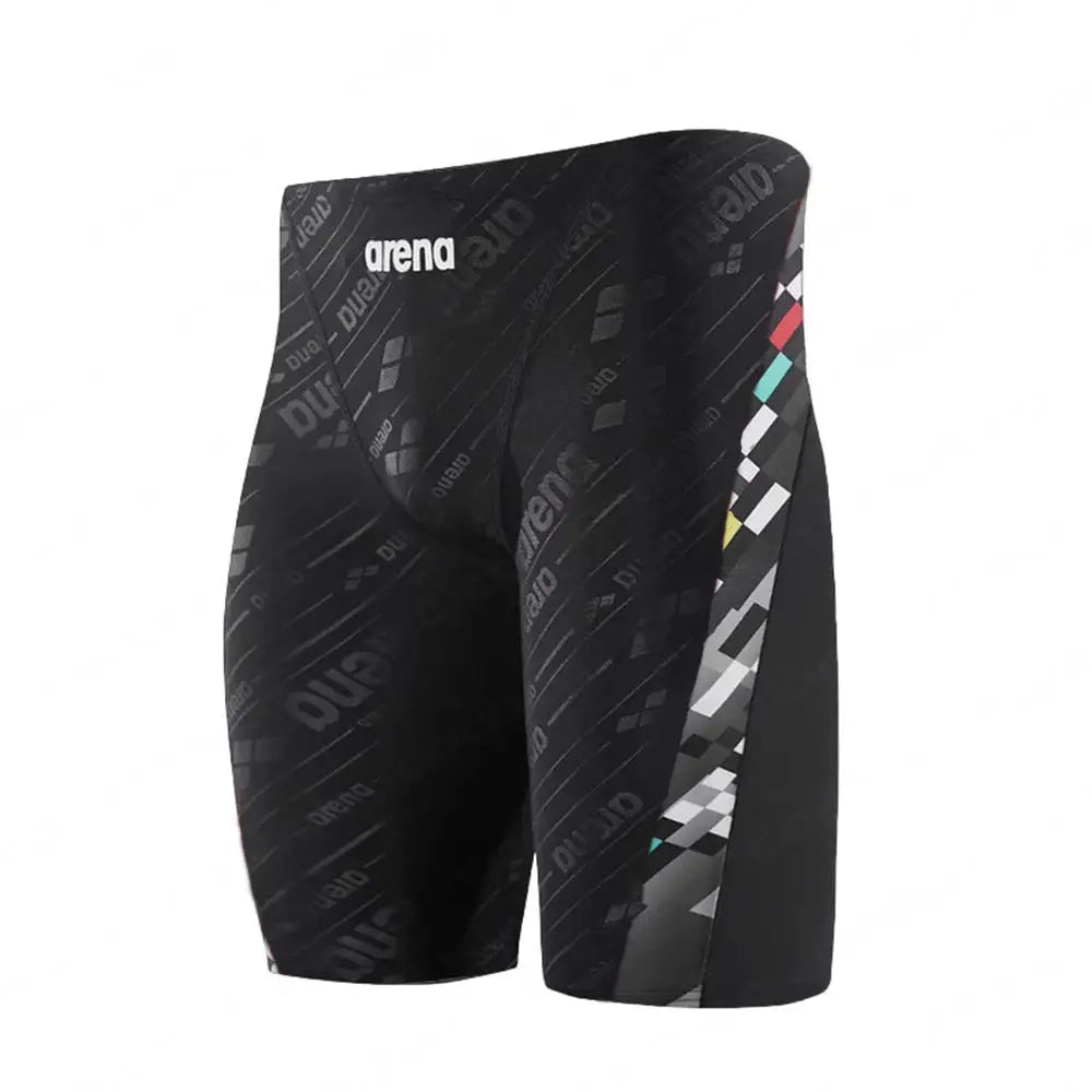 Summer Men's Swim Jammer Swimsuit Shorts Print Beach Surfing Tights Shorts Quick Dry Swimming Trunks Sports Swim Pants Swimwear