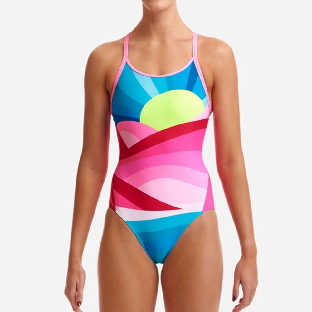 Women Swimsuit Triathlon Back One-piece Suit Swimwear Wear Functional Training Swimsuit Sports Swimming Bathers