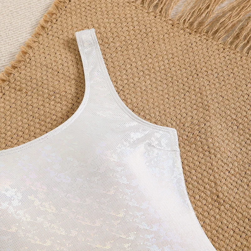 Mermaid Scales Print Bodysuit One Piece Swimsuit Women Swimwear Racing Sports Bathing Suit Woman Monokini Beach Wear