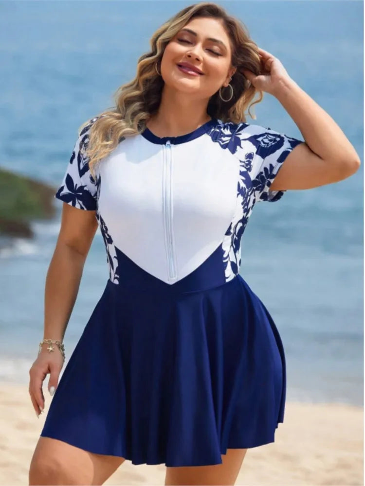 One Piece Plus Size Tankini Women Push Up Large Size Swimsuit Summer Big Size Tummy Control Swimwear Tankini Sets