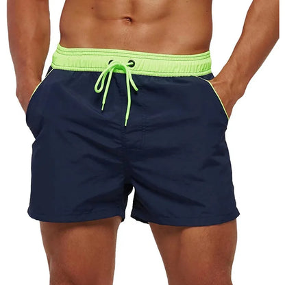 Men Summer Swim Shorts Swimwear Trunks Swimsuits Quickly Dry Surf Beach Board Elastic Waist Swim Pants Surfing Shorts with Mesh