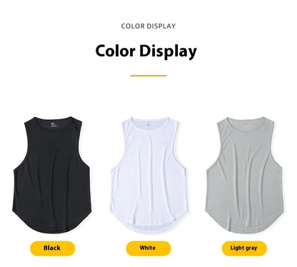 Men's Quick-Drying Sport T-shirt for Fitness and Marathon Workout Sleeveless Basketball Vest Loose Running Tank Top