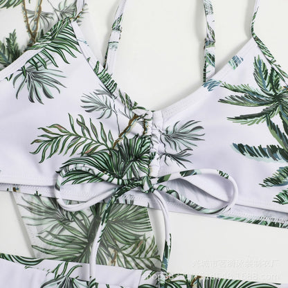 Summer Print Bikinis Swimwear Female Swimsuit Beachwear Push Up Three-Piece Bikini Set Women Swimming Bathing Suit