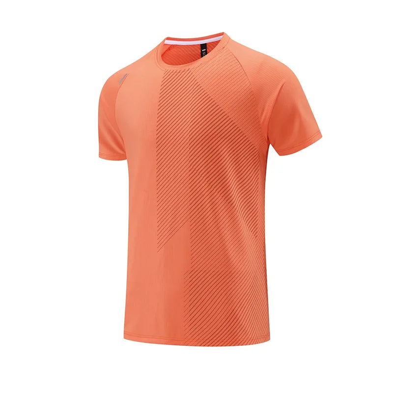 Mermaid Curve Summer Men's Short-sleeved Sports T-shirt Quick-drying Clothes Loose Casual Wear Running Top Fitness Clothes