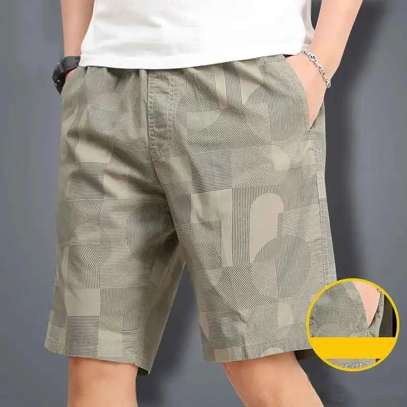 Thin Wide Leg Casual Sports Beach Shorts Men Camouflage Elastic Waist Pocket Folds Breathable Loose Short Pants