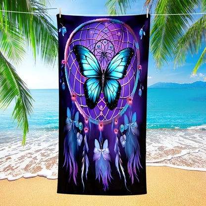 Butterfly Beach Towel, Super Soft Absorbent Bath Towel, Extra Large Travel Towel for Sports Pool Swimming Pool Bathroom Camping