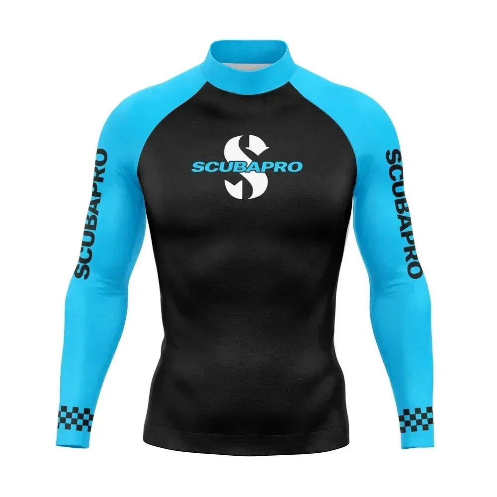 Men's Surfing Wear Swimming Diving T-Shirts Long Sleeve Rash Guard Swimwear Elasticity Beach Surfing Sun Protection Clothing