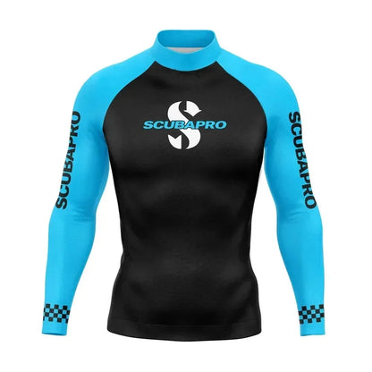 Men's Surfing Wear Swimming Diving T-Shirts Long Sleeve Rash Guard Swimwear Elasticity Beach Surfing Sun Protection Clothing