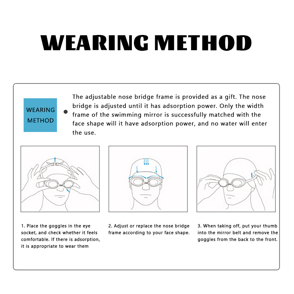 Fashion Swim Goggles With Adjustable Buckle Anti-Fog Clear Lens Fitting Eye Goggles For Women Men Unisex  Swimming Goggles