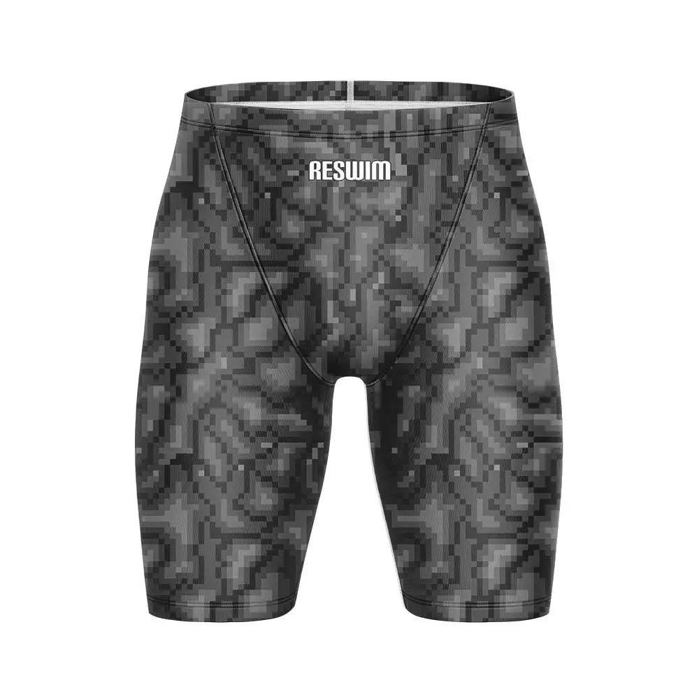Men's Print Jammer Swimsuit Swimming Trunks Beach Tights Shorts Athletic Training Swimwear Sports Swim Rash Guards Pants