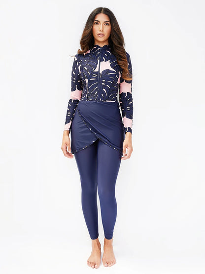3PCS Modest Burkini Femmes Short/Long Sleeves Islamic Swim Suit Swimwear Women Swimsuit