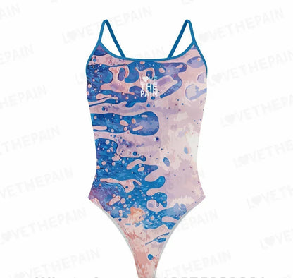 Love The Pain  Marble Design One Piece Swimsuit Women Swimwear Monokini Summer Beach Bathing Suit Race Printing Swimsuit