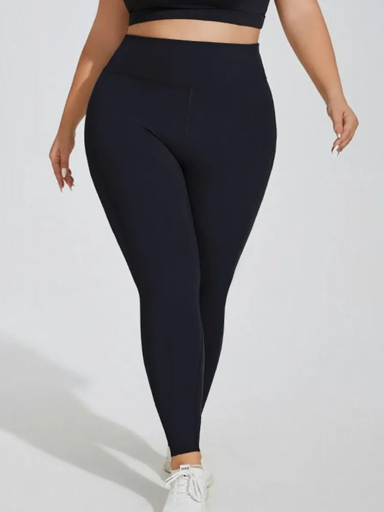 L-4XL Plus Size Sports Pants Lines Lifting Buttocks Sports Tight Pants Women High Waist Elastic Fitness Running Yoga Pants