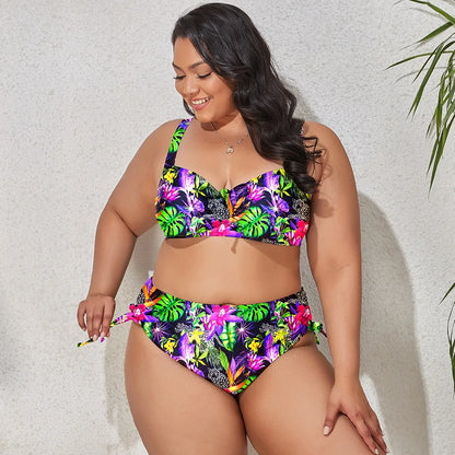 High Waist Leopard Bikini Set Plus Size Swimwear for Women Swimsuit Beachwear Bathing Suit Thong