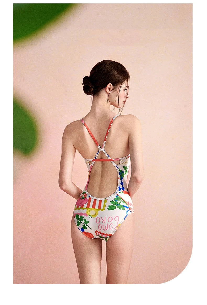Women UV Protection One Piece WaterProof Sports Surfing Beach SwimWear Female Professional Quick-Dry Bathing Push Up SwimSuit