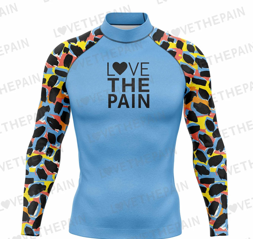 Men's Surfing T-shirt Sportswear Swimwear Long Sleeved Swimming Top UV Swimming Tight Rash Guard Surfing Swimsuit Rashguard
