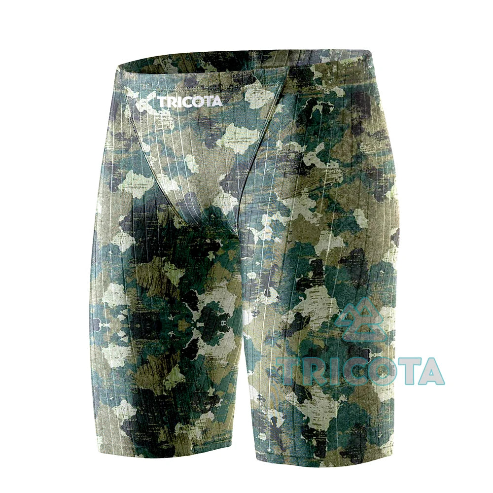 Men Jammers Swimsuit Competitive Swim Team Suit Quick Dry Swimwear Athletic Training Swimming Shorts Beach Tight Surfing Trunks