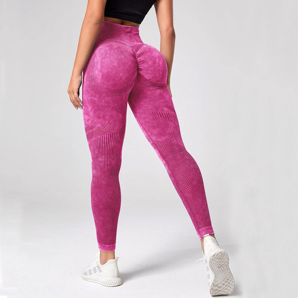 Women Leggings Washing Yoga pants Bubble Butt Push Up Fitness Legging High Waist Scrunch Tights Gym Seamless Leggings