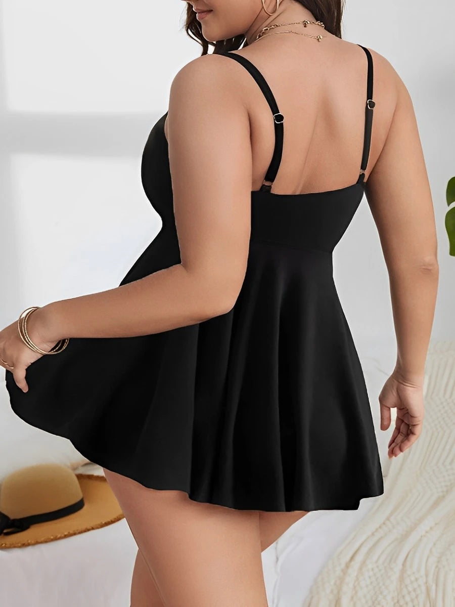 Large Size Hollow Out Tankini 2 Pieces Swimsuit Women High Waist Swimwear Female Bathing Swimming Swim Suit Beach Bathers
