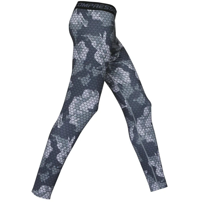 Men Camouflage Tights Man Fitness Compression Pants Quick-drying Rashguard Elastic Leggings for Gym Training