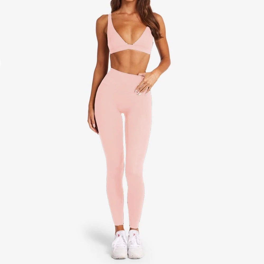 1/2PCS Contour Crop Sport Bra Women Yoga Sets Workout Gym Scrunch High Waist Fitness Push Up Shorts Running Avtive Suits XP187