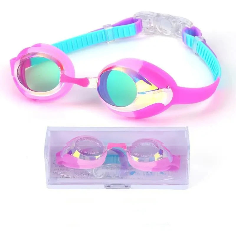 Children's Swim Goggles Electroplating High Definition Anti-fog Waterproof Comfortable Block Bright Light Vision Large Goggles