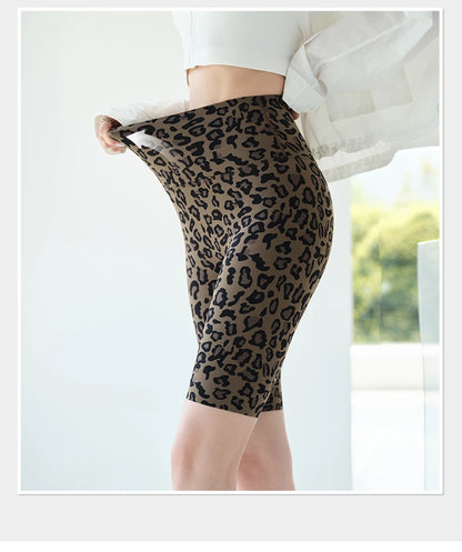 BIVIGAOS Summer Fashion Trend Leopard Print Cycling Shorts Women High Waist Tight Sport Short Leggings Fitness Biker Shorts
