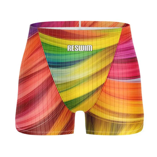 Men's Jammer Swimsuit Athletic Training Swim Trunks Bathing Suit Durable Training Swimming Surfing Diving Shorts Summer Swimwear