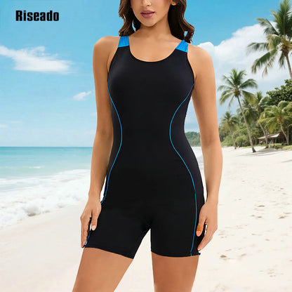 One Piece Swimsuit Racer Back Swimwear Boyleg Competitive Bathing Suit Women's Bodice Body Cover