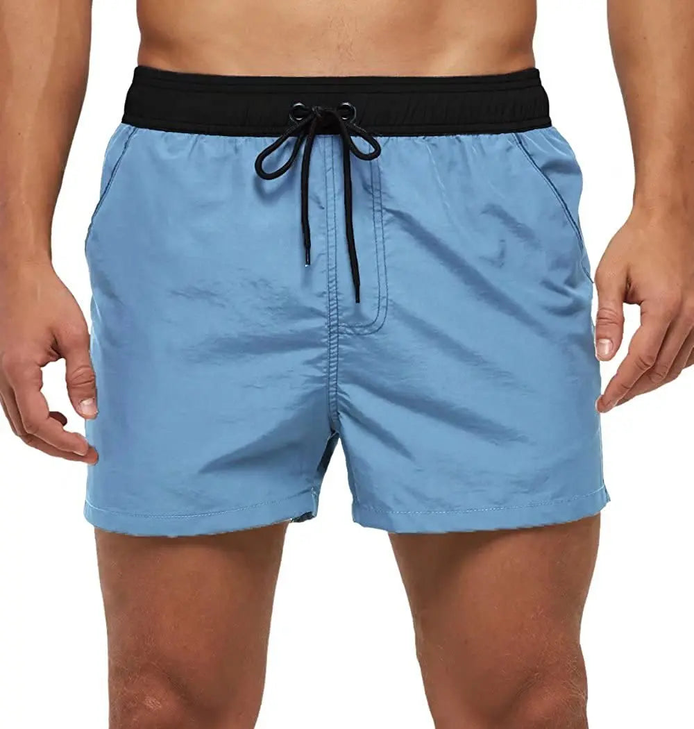 Men Summer Swim Shorts Swimwear Trunks Swimsuits Quickly Dry Surf Beach Board Elastic Waist Swim Pants Surfing Shorts with Mesh