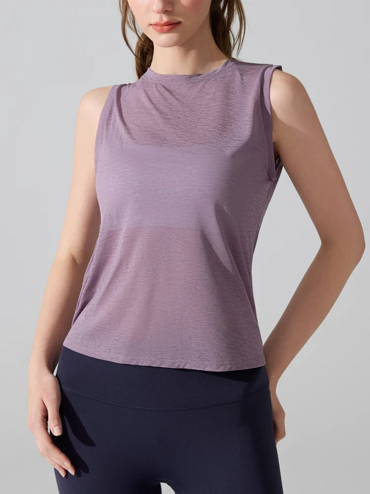 Women's Relaxed-Fit Open-Back Workout Tank Top