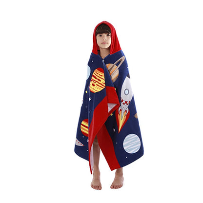 Cartoon Child Kid Hooded Cloak Infant Bathrobe Baby Bath Towel Robe Cotton Boy Girl Beach Robe Dinosaur Cape Newborn Wrap Blanket