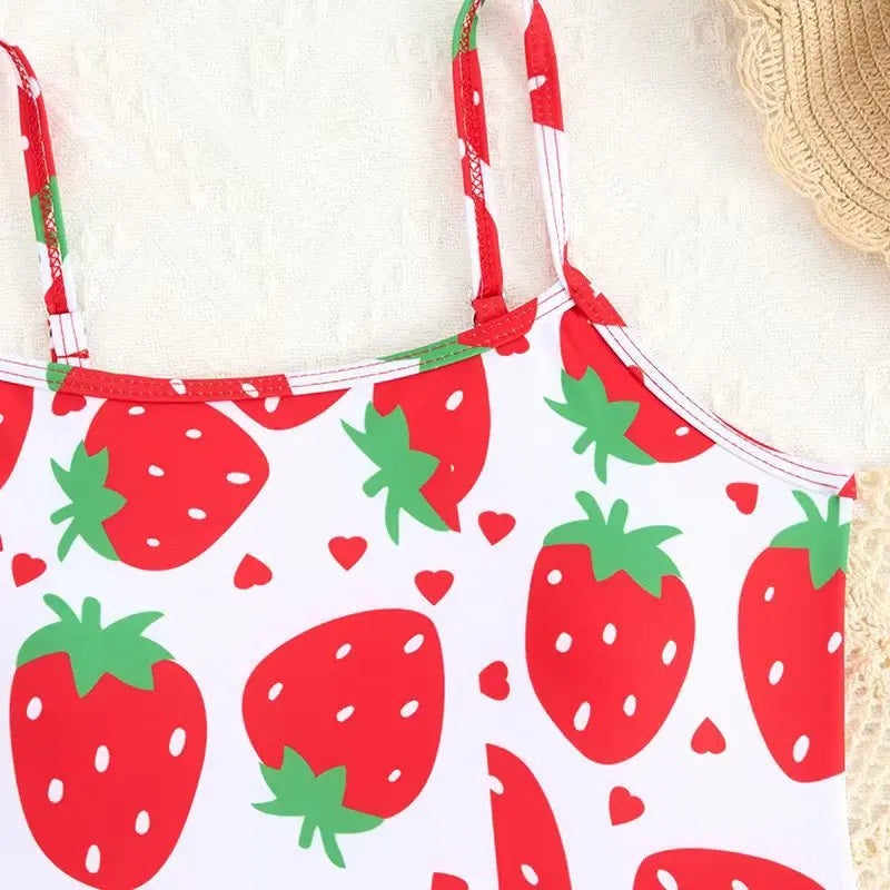 Girls Printed Swimsuit One Piece Kids Swimwear & Beach Skirt Children Swimming Bathing Swim Suit Beachwear